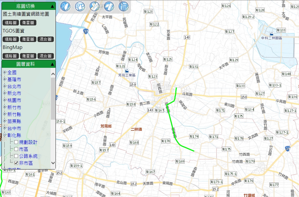 自行車步道自行車步道-起仁愛路經儒林路訖彰170二林與竹塘交界