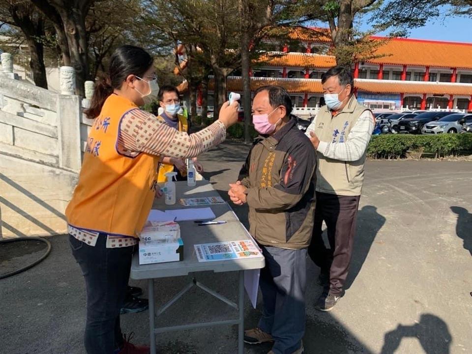 永靖鄉簡易追思堂新建工程動土典禮防疫站（量體溫實名制）