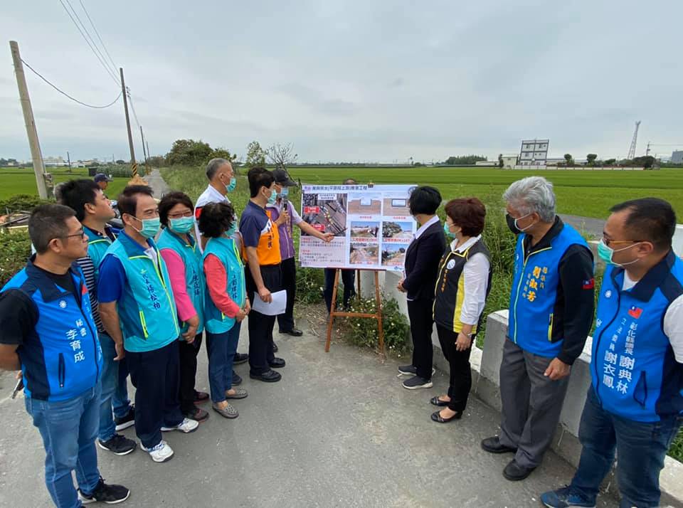萬興排水（平原段上游）應急工程現地簡報護岸改善範圍及工程內容