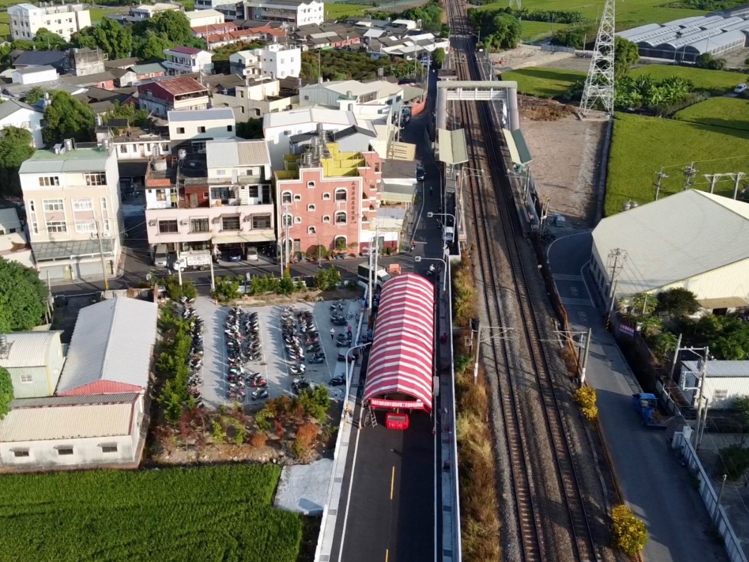 臺鐵永靖車站聯外道路新闢工程祝禱典禮永靖車站聯外道路鳥瞰近照