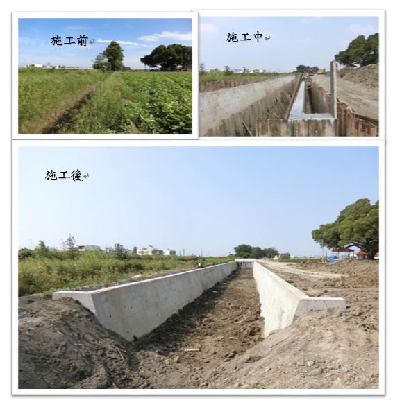 竹圍仔排水（順天宮上游段）應急工程施工前中後