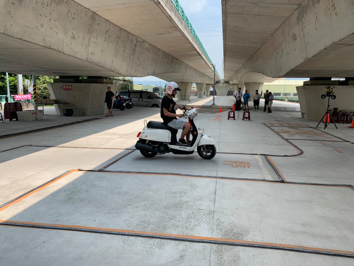 108年永靖鄉機車下鄉考照服務高鐵星光大橋下路考